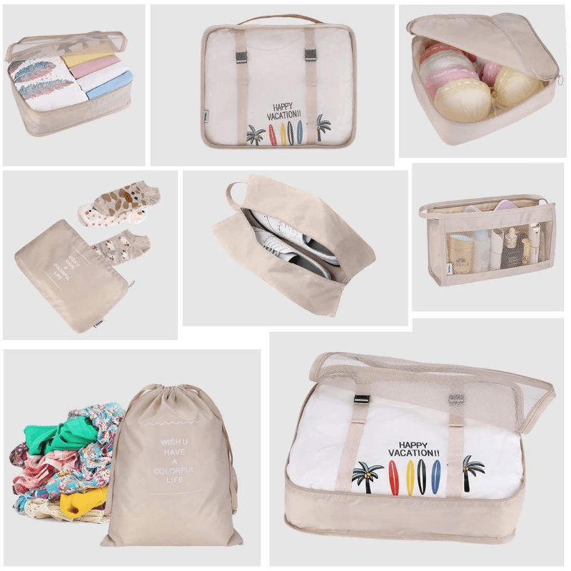 Packing Cubes, Lightweight Travel Luggage Organizer With Shoe Bag, Toiletry  Bag & Laundry Bag - Temu Qatar