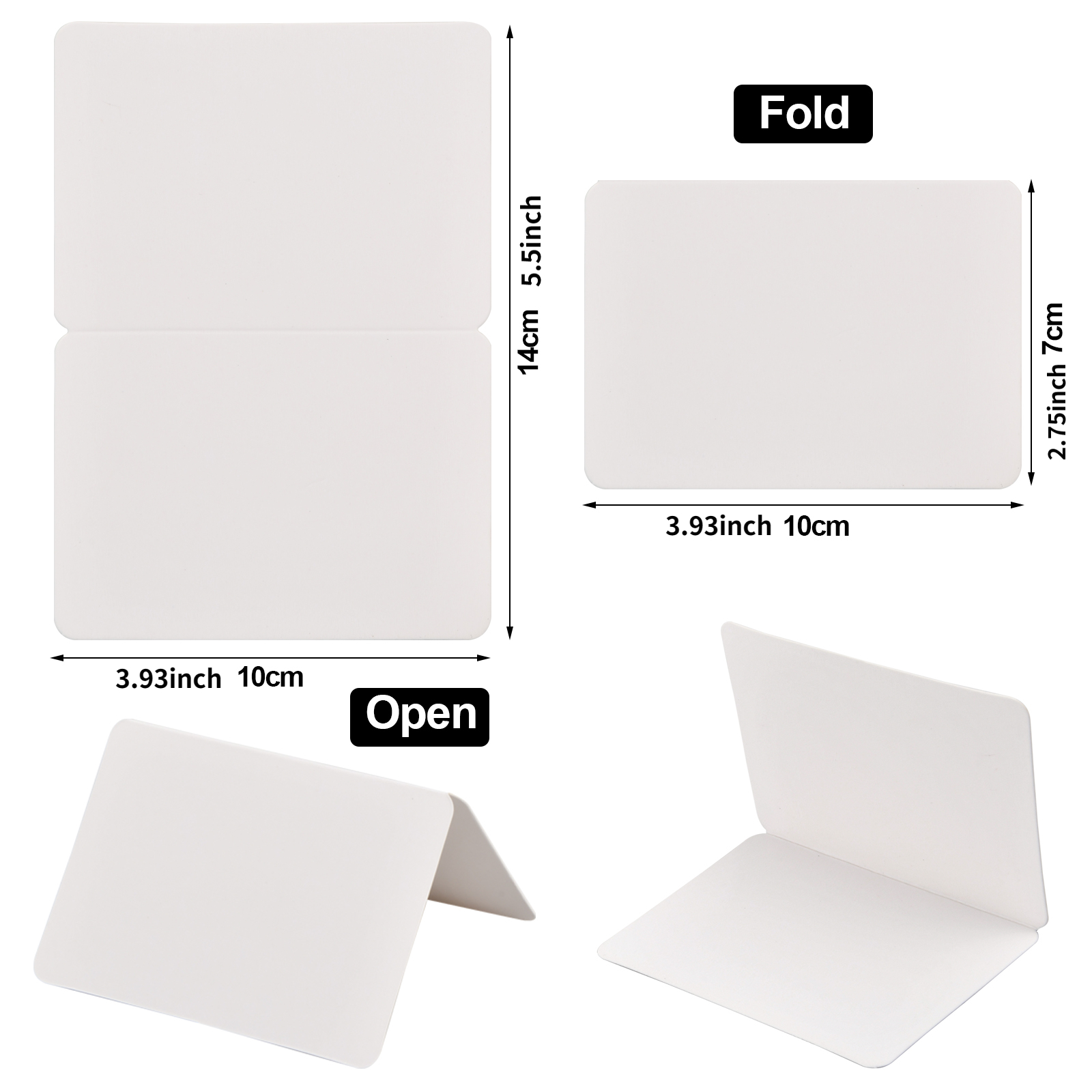 Blank White 5 X 7 Cardstock with Rounded Corners - 100 Cards