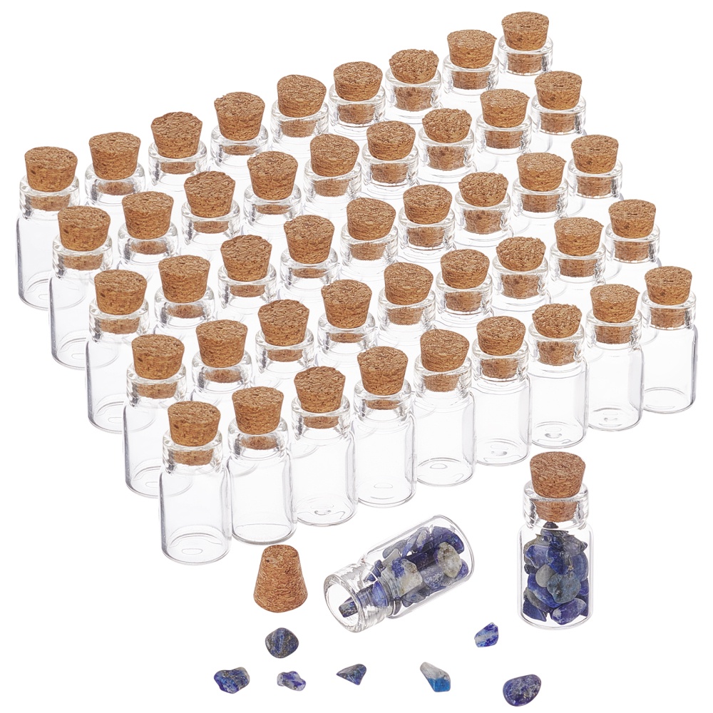 SUPERLELE Glass Bottles with Cork 48pcs 20ml Mini Glass Bottles Cork Jars