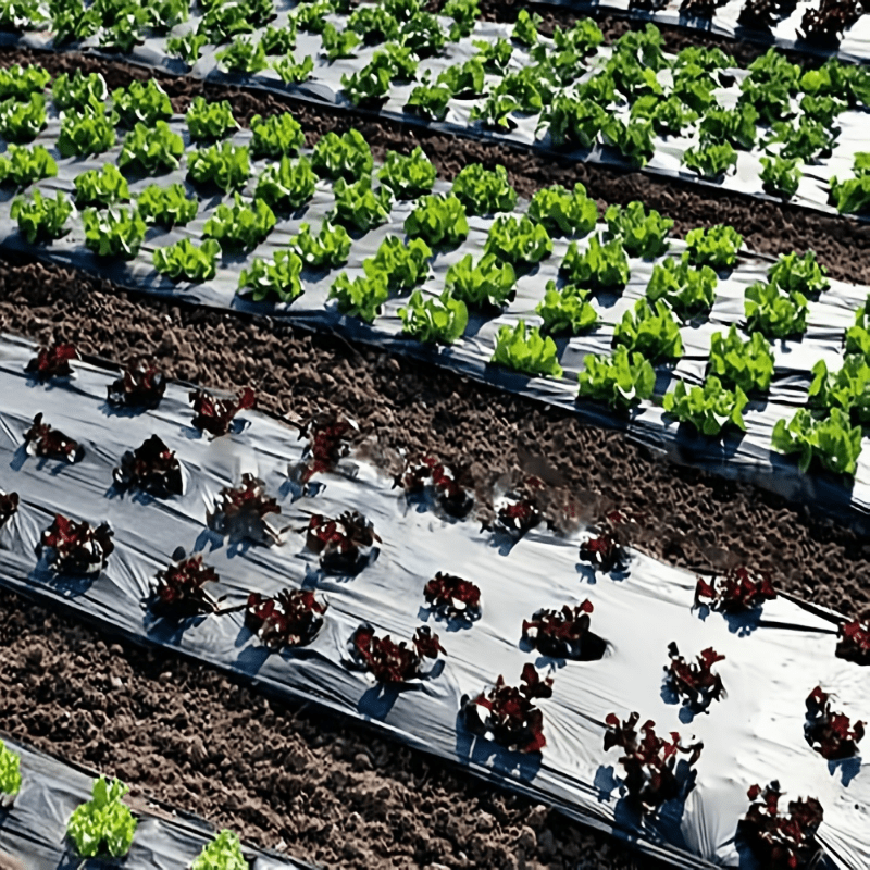 1 película de plástico con orificios para plantar, película de   para el control de malezas de jardín, acolchado transpirable para jardinería,  ,  , láminas para mantener la   de la humedad