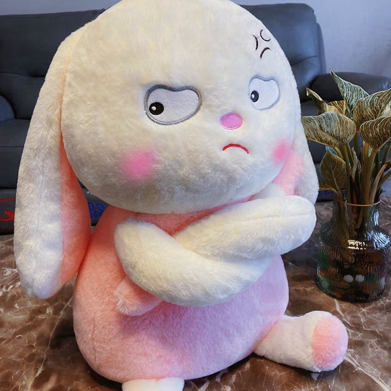 Rabbit Plush Toy Cute Doll Pillow Angry Rabbit Funny Birthday Gift For Kids  Stuffed Animals | Shop On Temu And Start Saving | Temu
