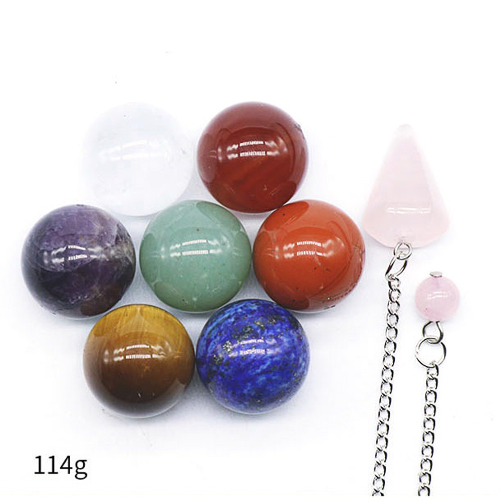 8pcs / isethi yemvelo transit ball + pendulum stone crystal