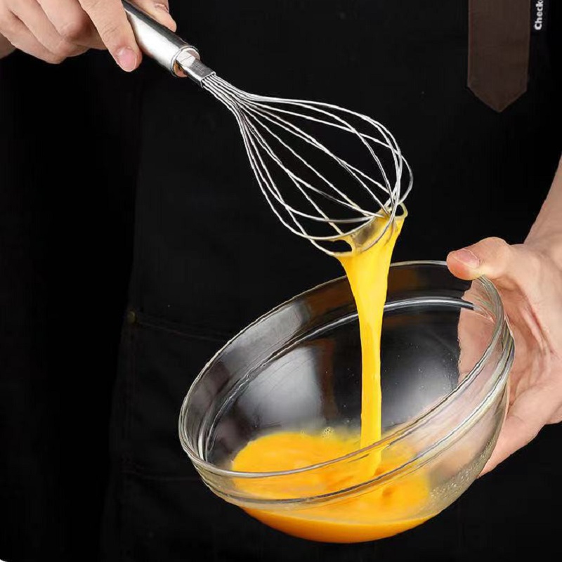  Batidor manual de acero inoxidable para hornear huevos y crema  : Hogar y Cocina