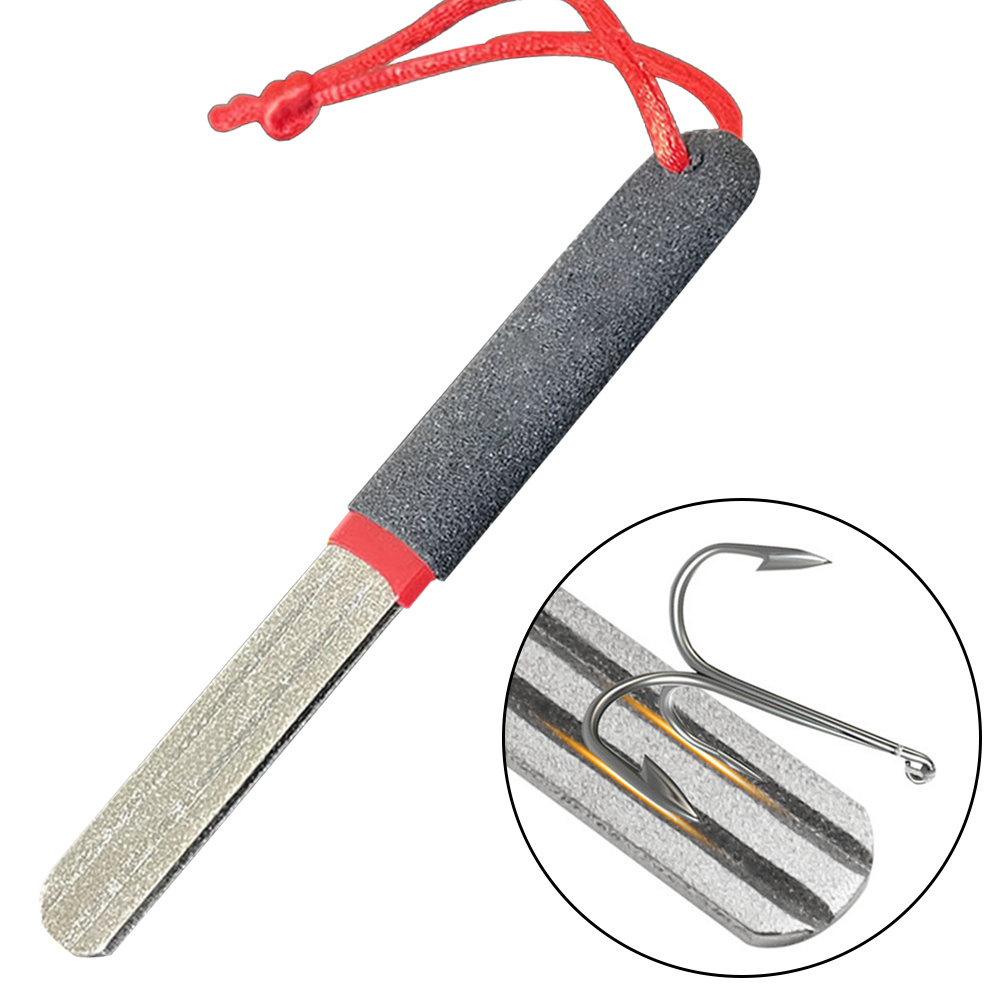 Fishing Hook Sharpener 2 pcs double sided fish hook file Sharpening Stone  Hook Sharpener File fishing hooks double slot Fishing Double Side Fish Hook