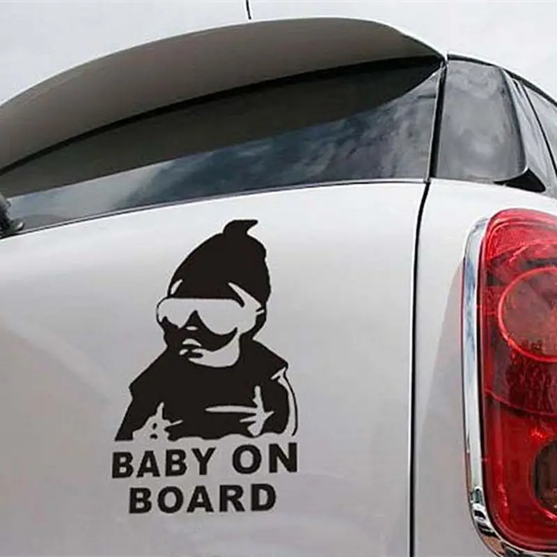 Baby on Board Decals Stickers Signs for Car Cool Sunglasses Baby 4 Pack 5 X  5 6 Year Outdoor Durability 