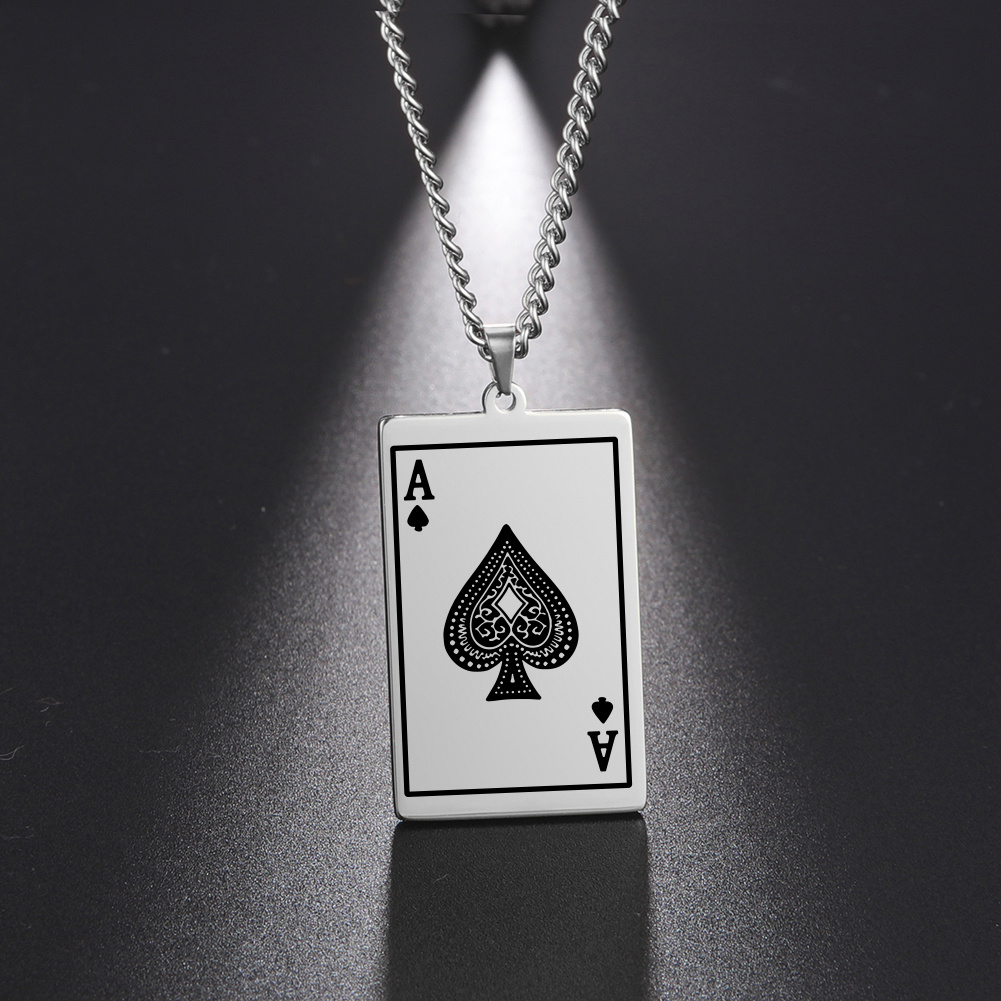 M Men Style Lucky Poker King Of Spades Playing card Jewelry Pendant  Necklace Chain Sterling Silver Stainless Steel Pendant Price in India - Buy  M Men Style Lucky Poker King Of Spades