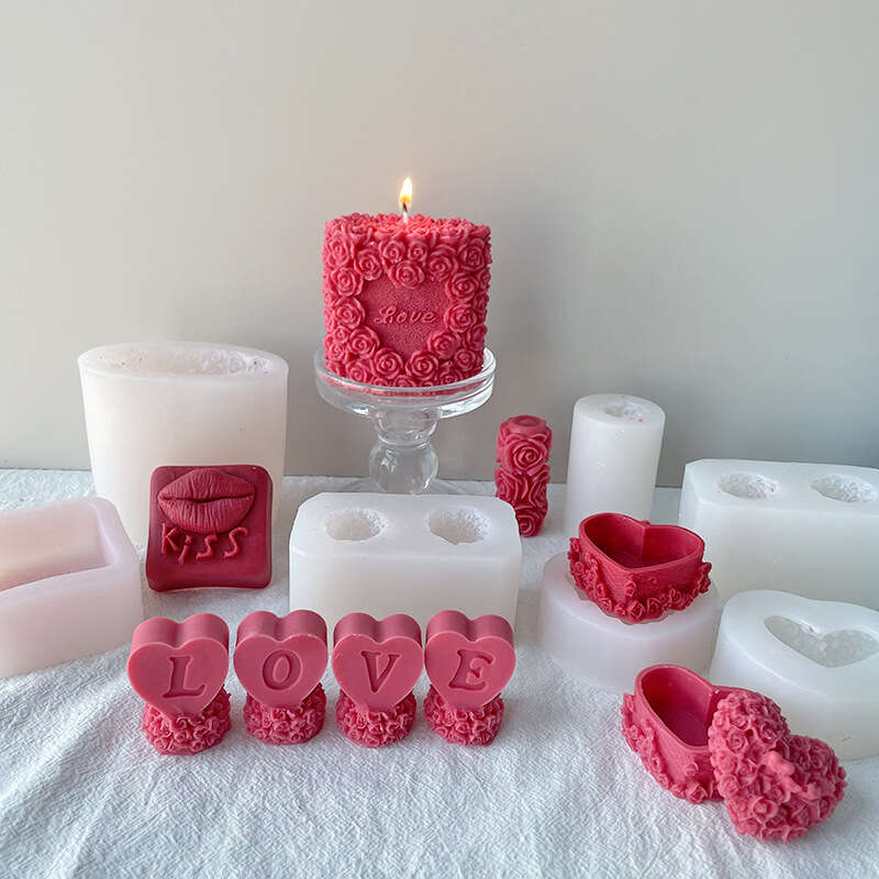 3D Rose Lovely Candle Mold Wedding Silicone Candle Mould Decorating  Silicone Molds for Soap Candle Scented Wax Gypsum Re GOO