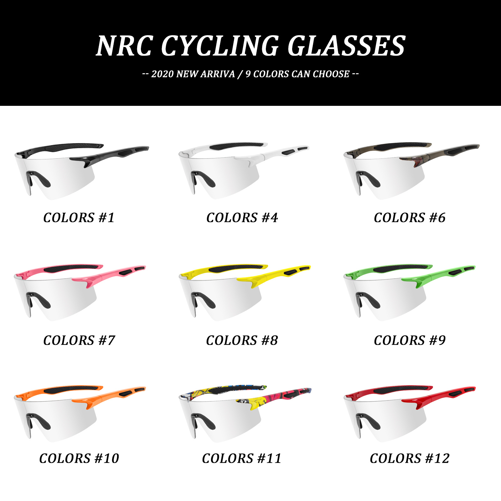 NRC-Gafas Fotocromáticas de Ciclismo para Hombre y Mujer, Lentes