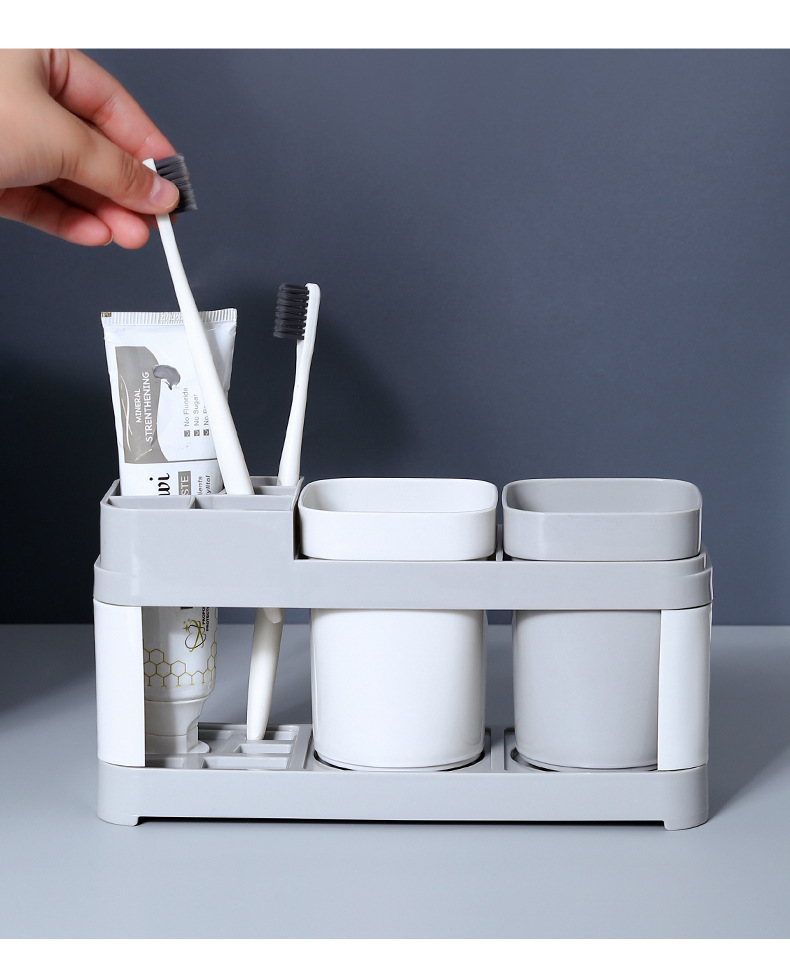 Hollow Design Toothbrush Holder And Toothpaste Holder Set - Temu