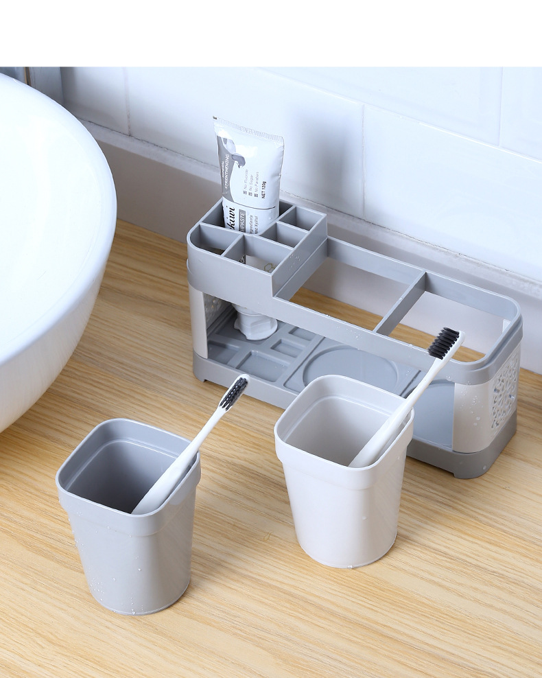 Hollow Design Toothbrush Holder And Toothpaste Holder Set - Temu