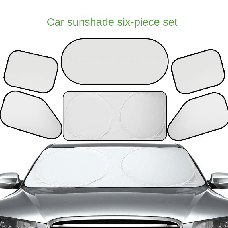 Car Sunshade, Front And Rear Side Windshield, Window Sun Protection And  Heat Insulation Storage Bag, Silver Coated Six Summer Supplies Temu  Bulgaria