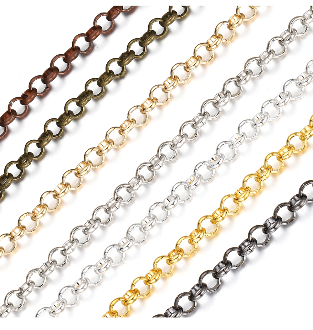 2 Meters Silver Plated Copper Link Chain For Needlework - Temu