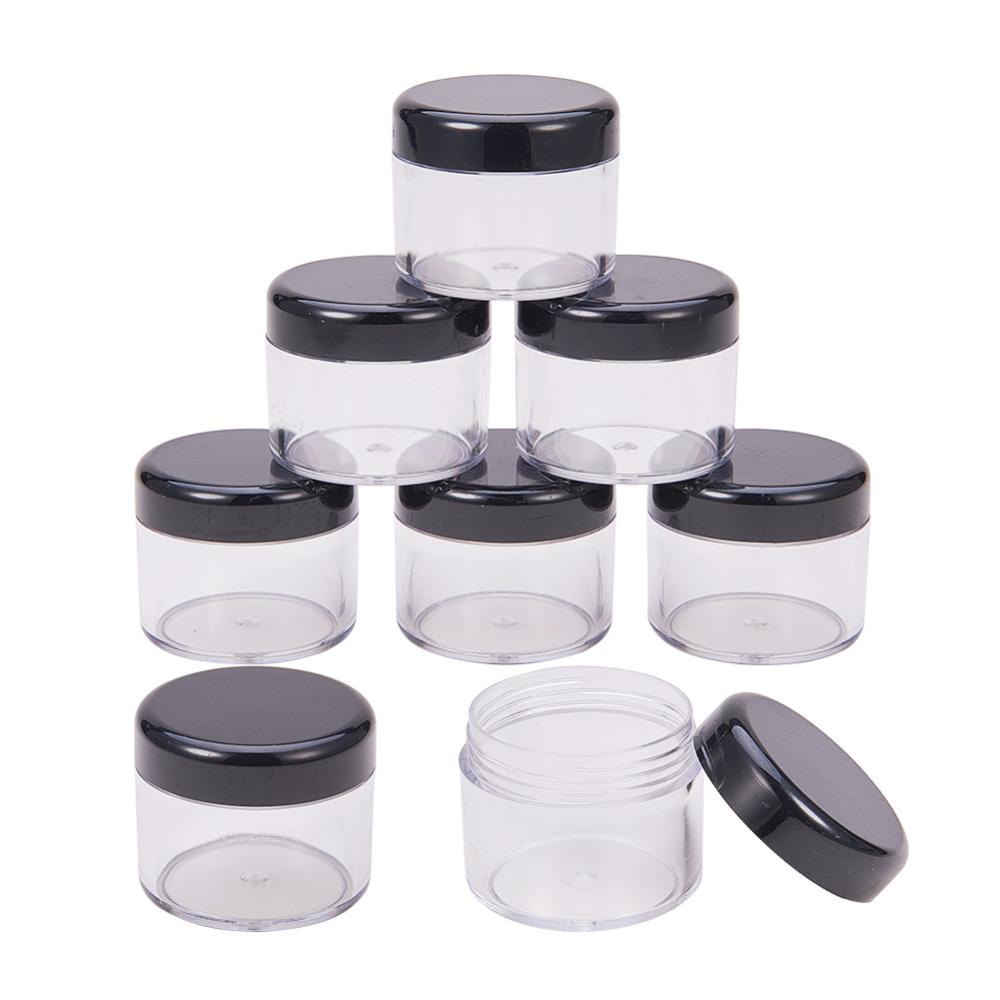 1Set 24 Pack Envases Cosméticos de Plástico Transparente Portátiles Vacíos  con Tapa de Rosca Negra para Cremas, Maquillaje, Exfoliantes y Suministros