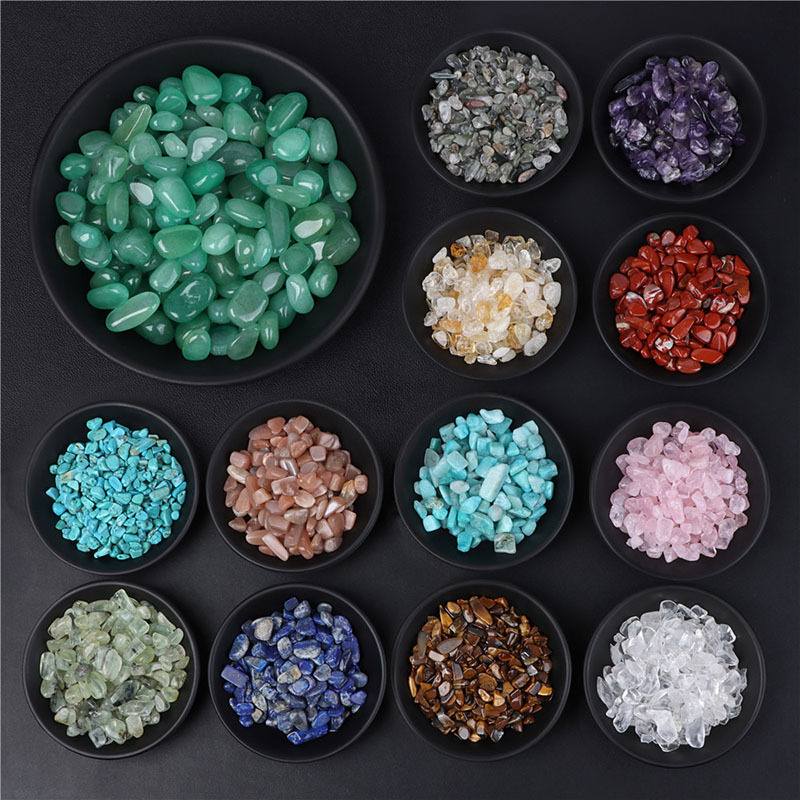 1000 cuentas de piedra de cristal para la fabricación de joyas, chip  natural de 5 a 0.315 in, piedras preciosas irregulares multicolor, cuentas
