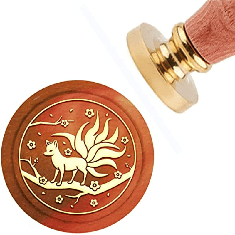 8pcs Wax Seal Stamp Set, Wax Seal Kit With 6 Brass Stamp Head And 1 Pear  Wood Handle, Vintage Wax Seal Stamp Kit For Wedding Envelopes Letters Cards  I