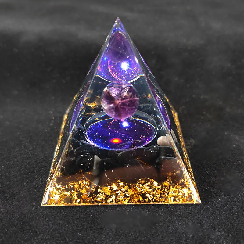 成功のための新しいインスピレーションを与えるオルゴナイト ピラミッド |抗ストレスのための つのオルゴン ピラミッド  静けさ、成長、強さ、癒しのクリスタル宝石ピラミッド ジュエリー・アクセサリー Temu Japan