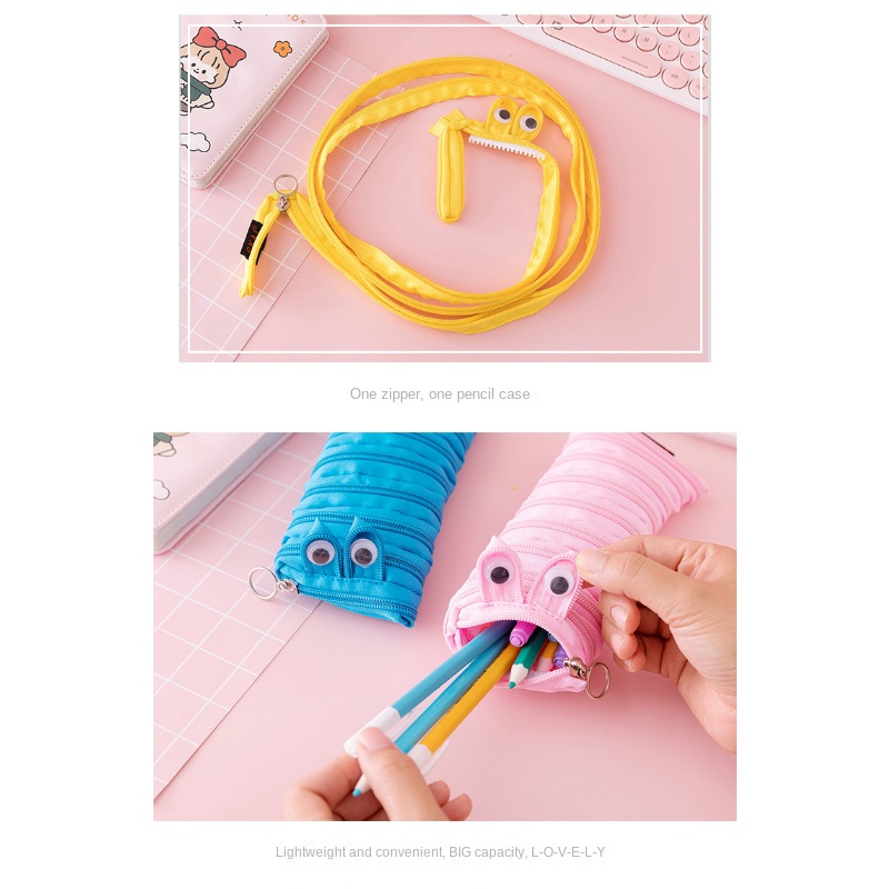 Cute Caterpillar Monster One Zipper Pencil Case Student - Temu