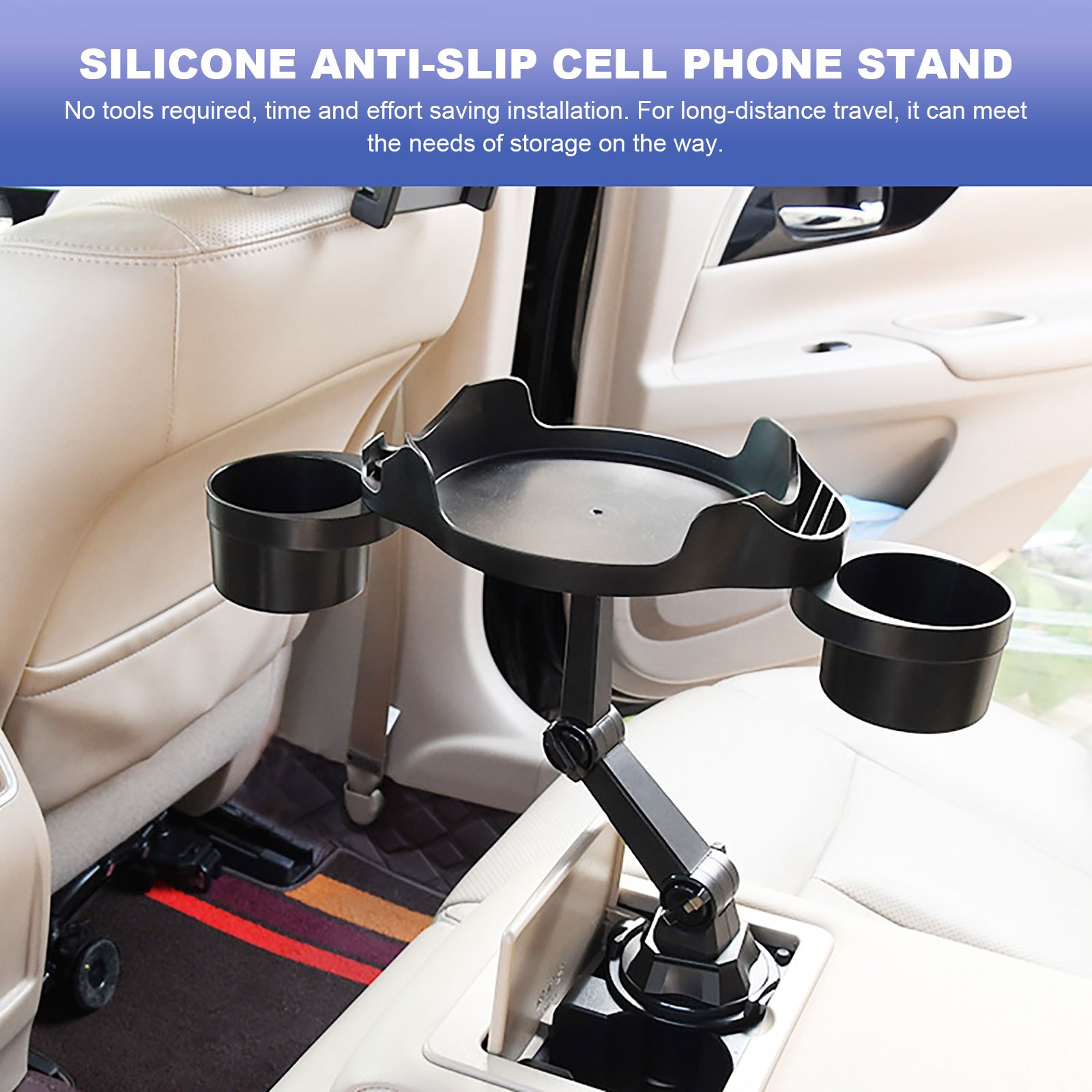 Portable Car Cup Holder Attachable Meal Tray Expanded Table Desk 360  Rotatable Adjustable Car Food Tray Cup Holder - AliExpress