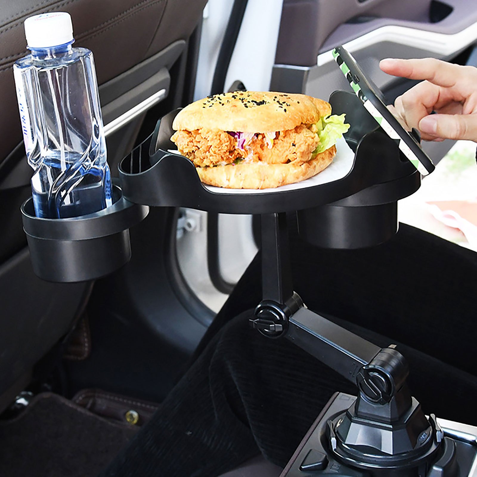 Plateau de dîner de voiture Voyage de voiture Café Hamburger Étagère Tasse d 'eau Support de téléphone portable Petite Table à manger courte 