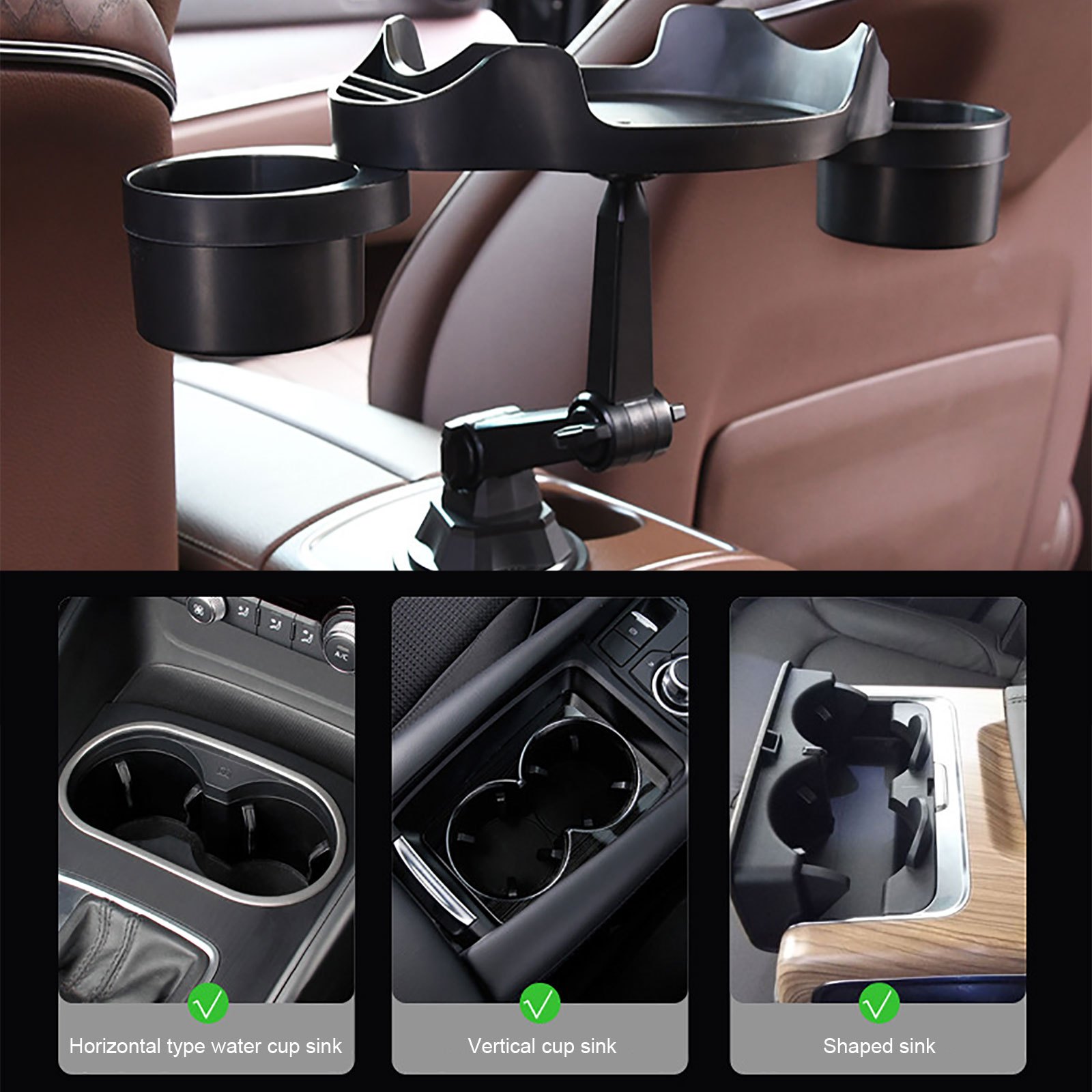 Upgrade Car A Universal Cup Holder Tray 360° Swivel Arm - Temu United  Kingdom
