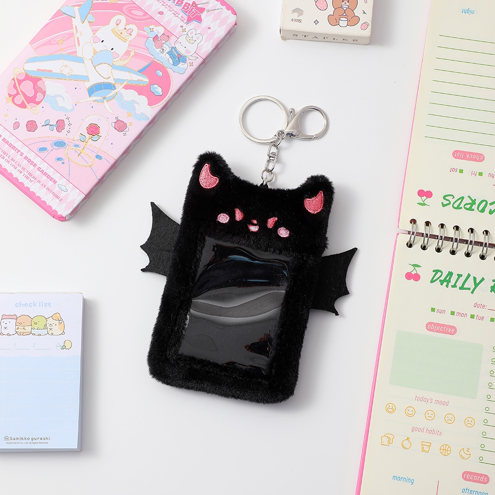 Photocard Holder Rabbit Bear Cat Idol Photo Card Holder Keychain ID Kawaii  Plush