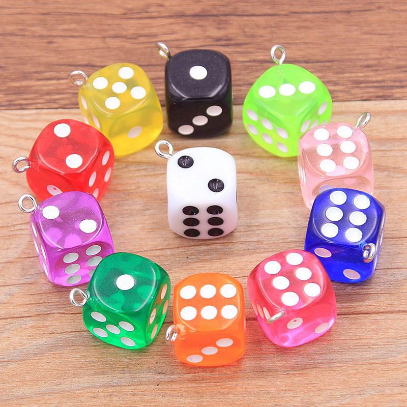 Dice Charm 11 Color Loop Small Pendant Transparent Cubic Diy - Temu New ...