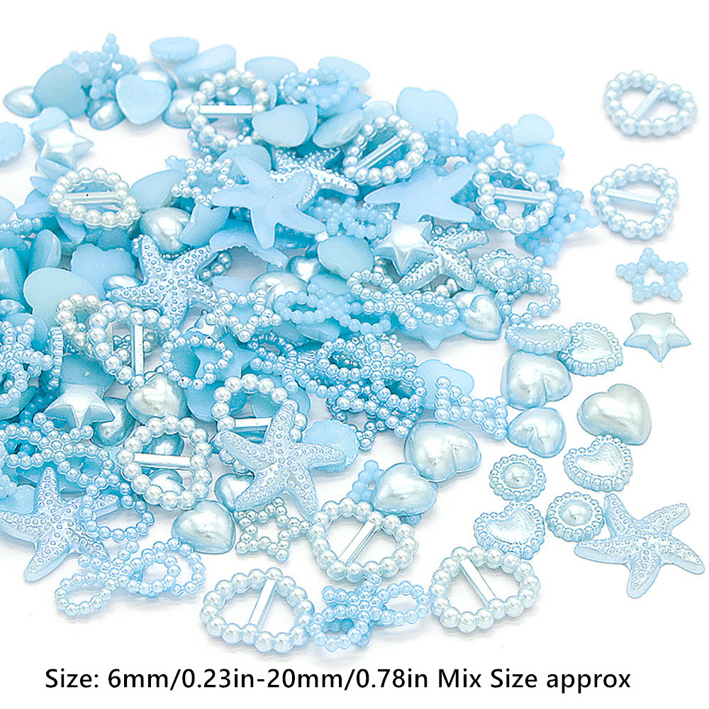 BULK Super Kawaii Sky Blue Pastel Charms for Slime, Mixed Cute