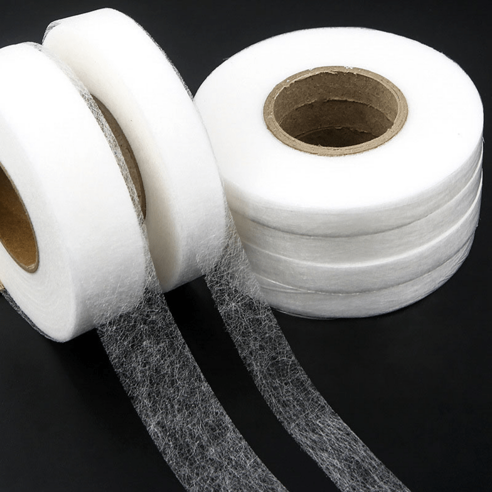 1pc Polyester Double Sided Fusible Tape, Black Hot Melt Adhesive Web  Hemming Fusing Tape for Garment