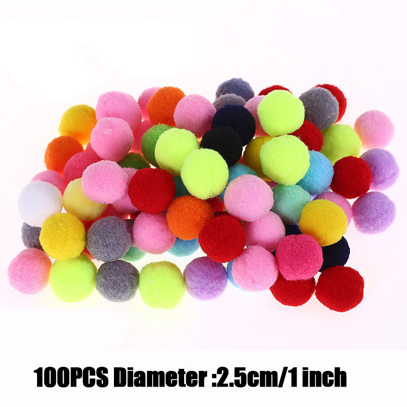 100pcs 1.5cm Multicolor High Elastic Pom Pom Balls, Multifunctional Fuzzy  Balls For DIY Craft Making