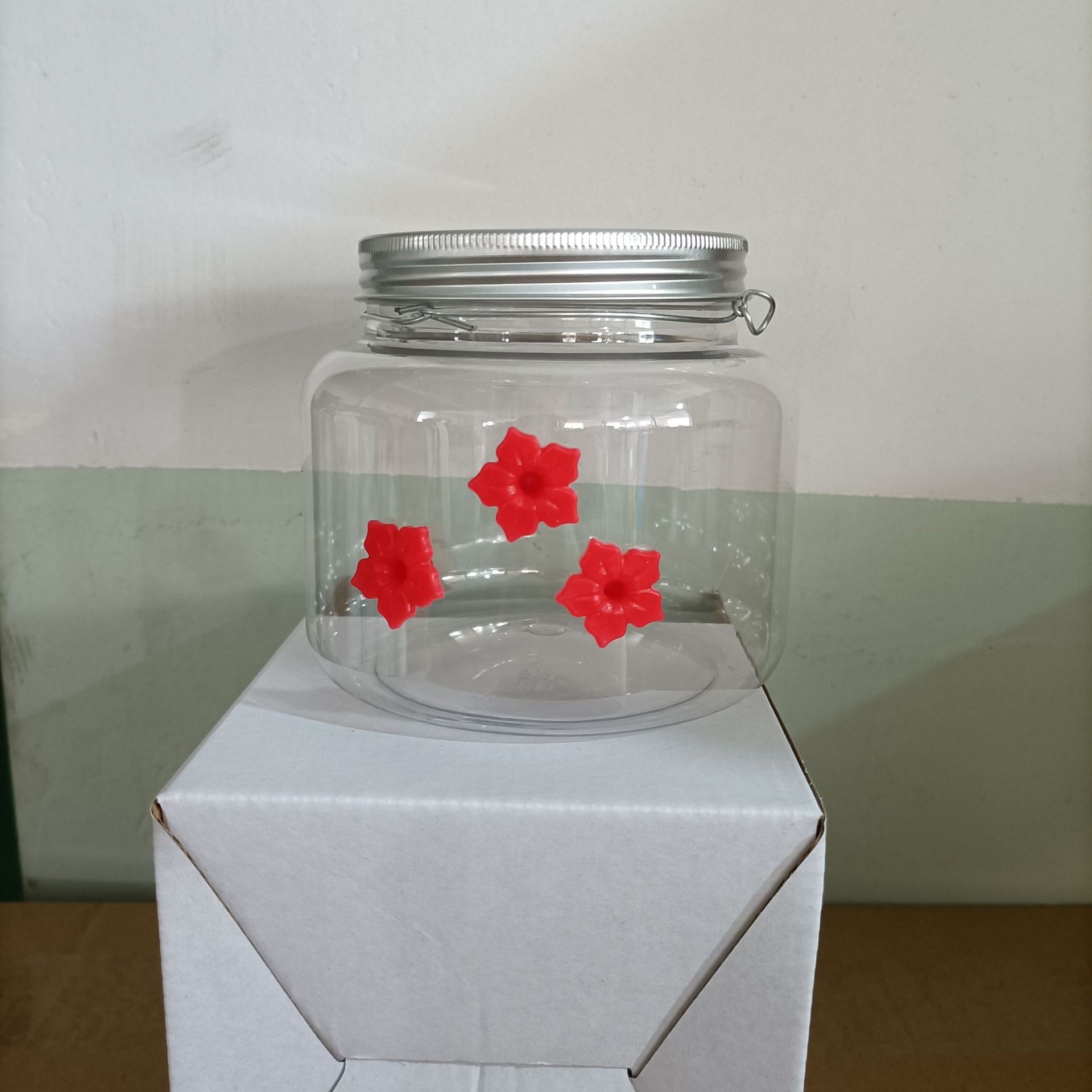 1pc Birds Feeder Jar Hummingbird Feeder Plastic Bird Products 475ml Jar Hummingbird Dish Feeder