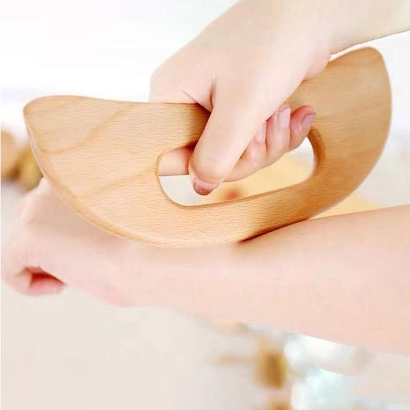 Wooden Guasha Scraping Stick Massage Tools Wood Guasha Tool For Waist Legs  US**