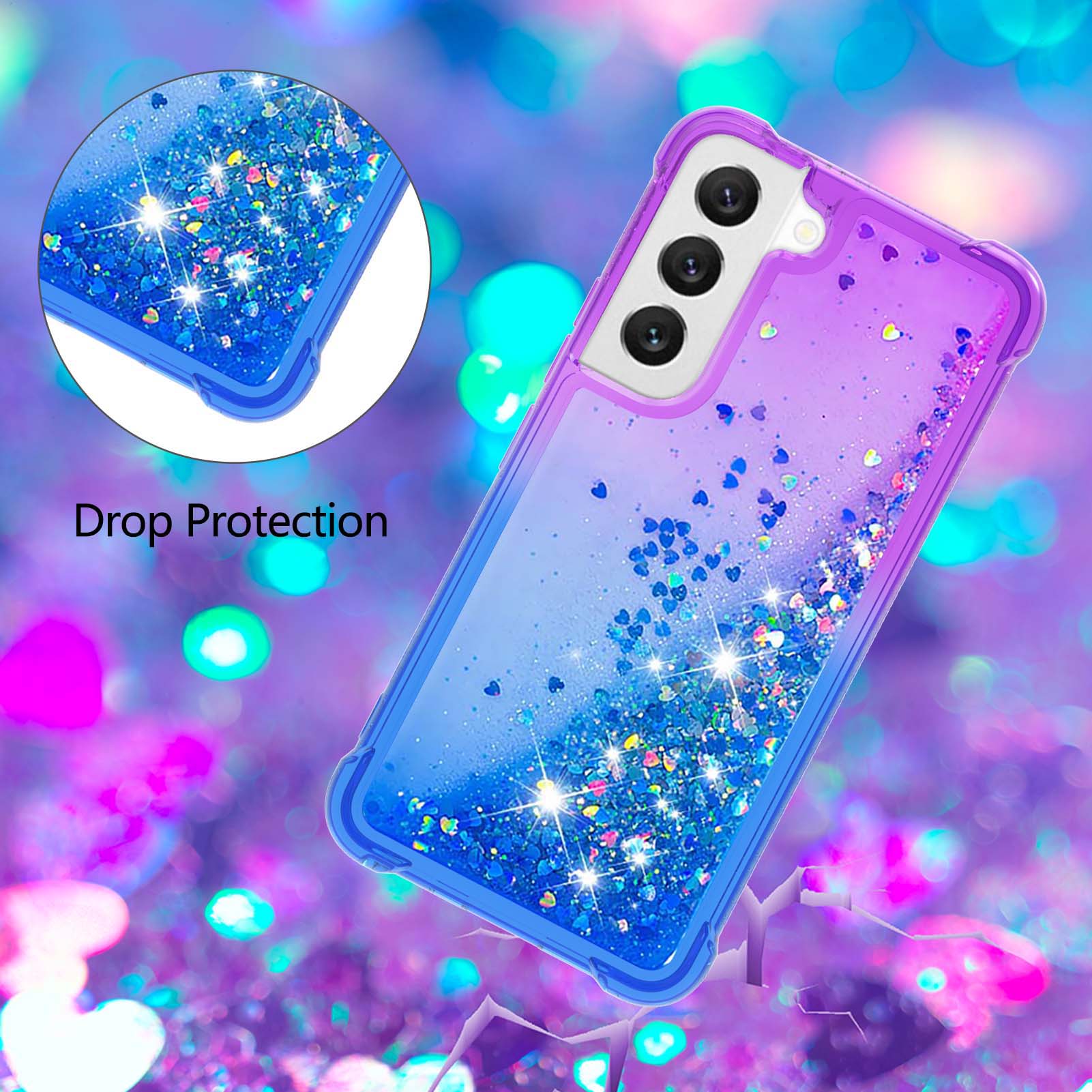 Galaxy S21 Ultra Case,Samsung S21 Ultra 5g Case Liquid Glitter Waterfall  Shock Proof Phone Case Cute Girls Women for Samsung Galaxy S21 Ultra Case -  Pink 