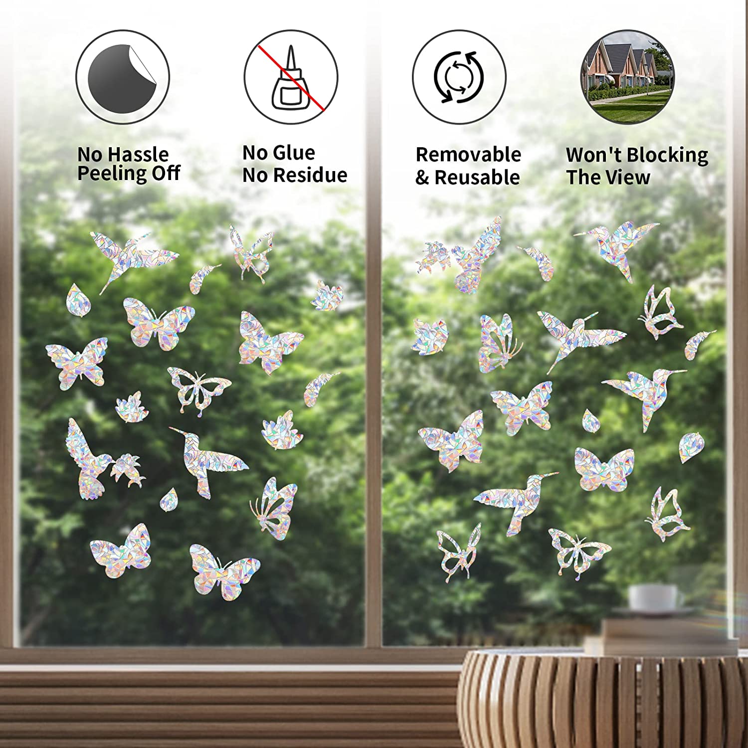 Flying Butterflies Sun Catcher Sticker