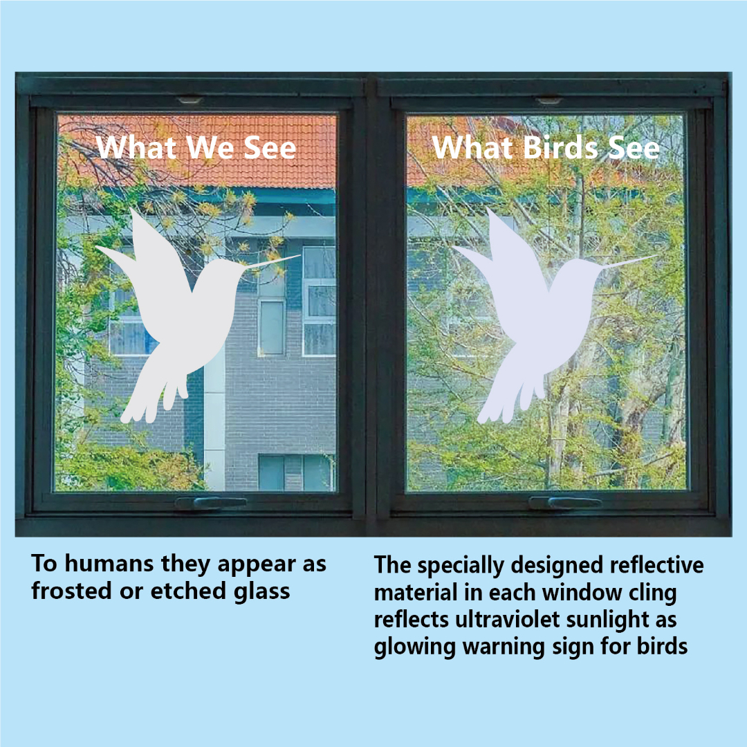 Devenirriche Aufkleber Anti-Kollision Fenster Aufkleber Vogel Form