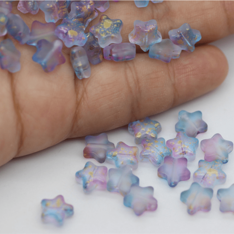 Frosted Pentagram Crystal Beads Loose Beads Glass Beads - Temu