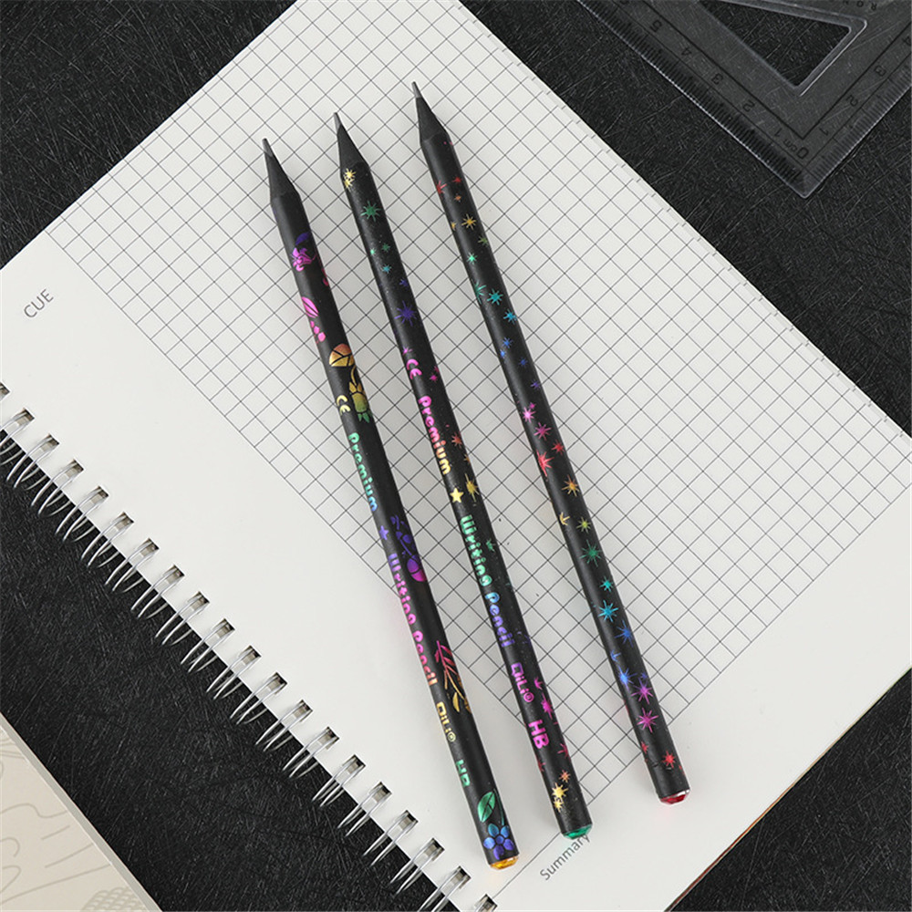 Dark Grey and Black Pencil Set Grey and Black Pencils HB Pencil Set  Stationery Drawing HB Pencil Set 