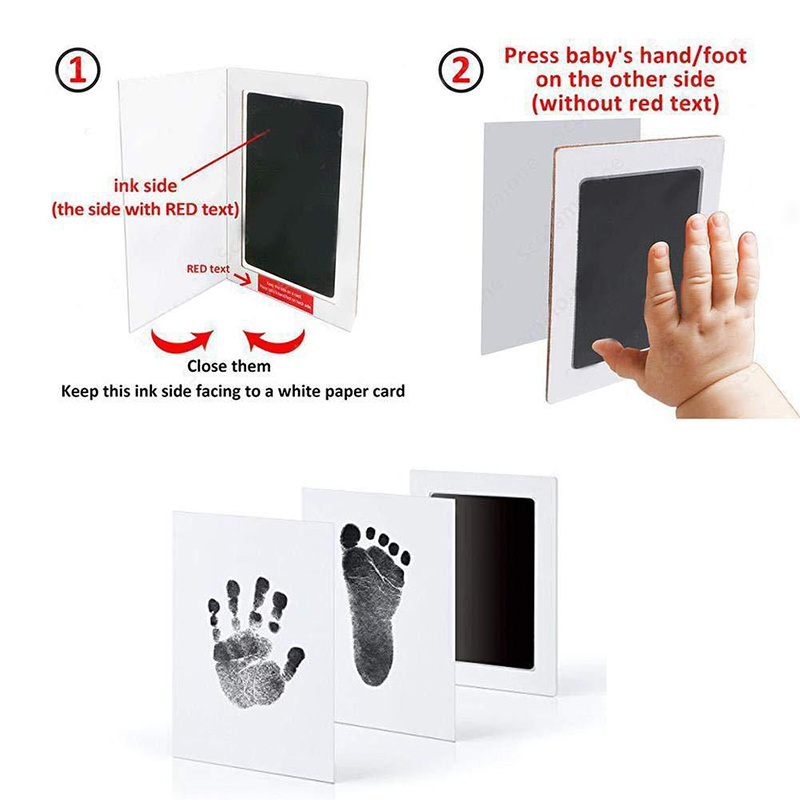 1 Unidades de mano y pie Inkpad Marco de fotos de huella de mano para bebé,  marco de huellas de mano, regalos de los niños, marco de imagen de bebé
