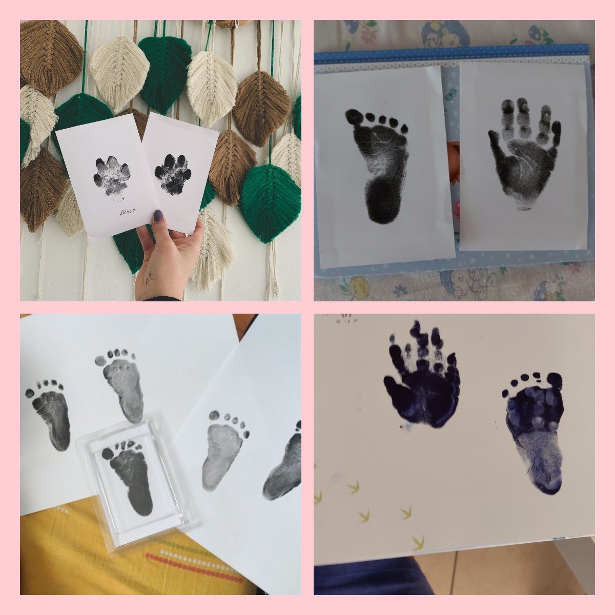Kit de Huellas de Bebé, Seguro y Limpio, para pies y manos  Con su  almohadilla de tinta hará cientos de huellas del bebé para regalar o poner  en marcos de fotos
