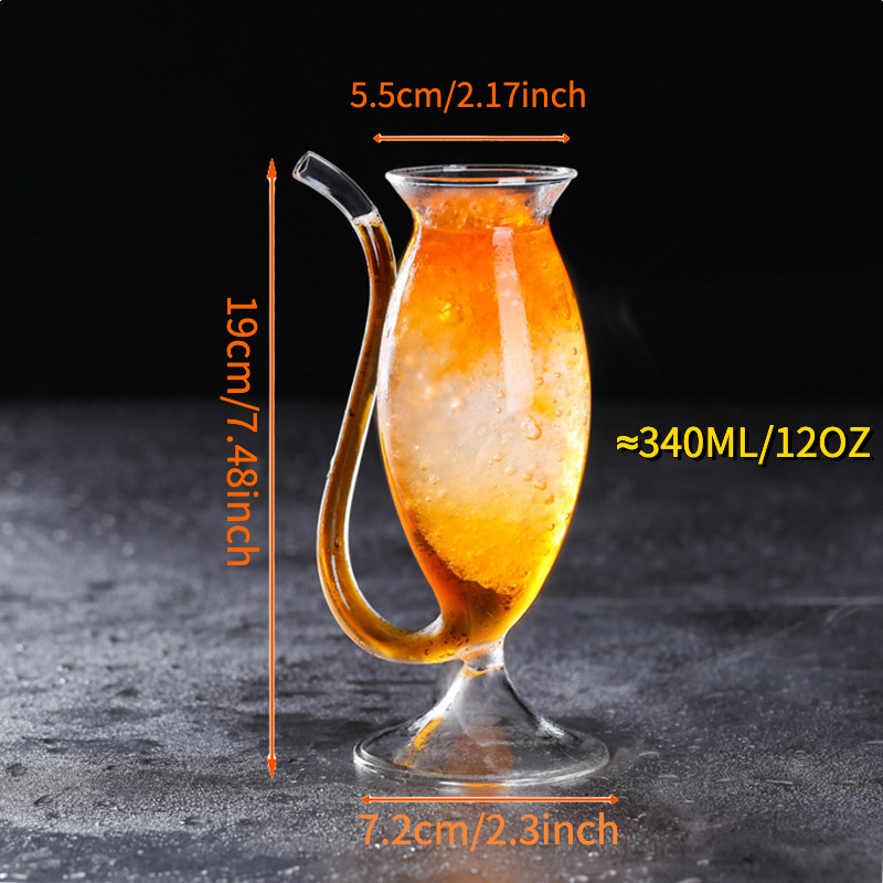 Glassware with Built in Straw
