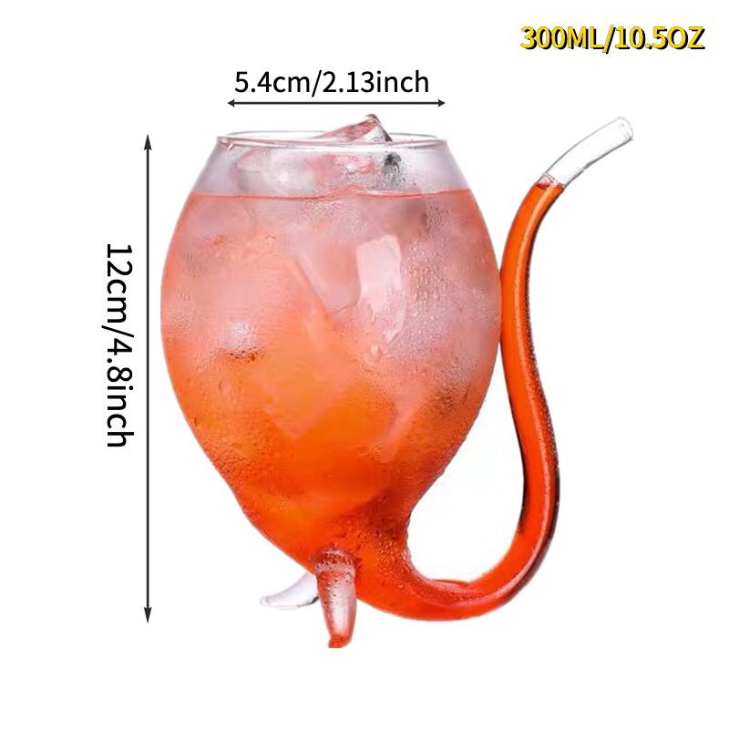 10oz/300ml Vampire Glass Cup with Built-in Straw for Juice and  Wine - 2 PCS: Wine Glasses