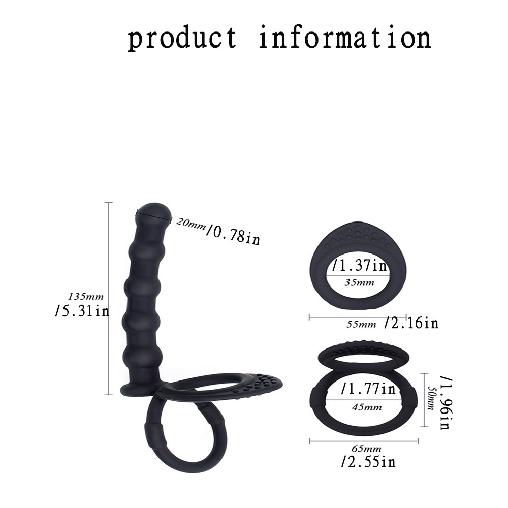 1pc Silicone Strap On Penis Butt Plug Anal Beads With Cock Ring Delay Ejaculation Anus Plug Adult Massager Double Penetration Dildo Massager Anal Sex Toys For Male Man Women Couples