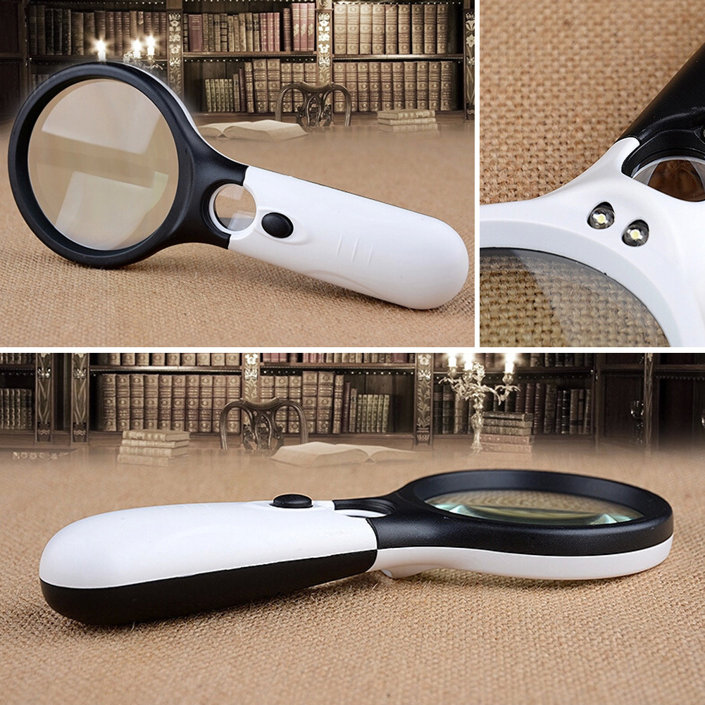 3 Led Light 30x 45x Magnifying Glass Lens Mini Pocket - Temu