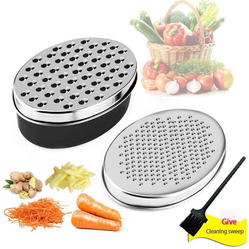 Cheese Grater Easy Clean Kitchen Oval Box Stainless Steel Slicer Container  Fruits Multifunctional Vegetables Practical Quick New