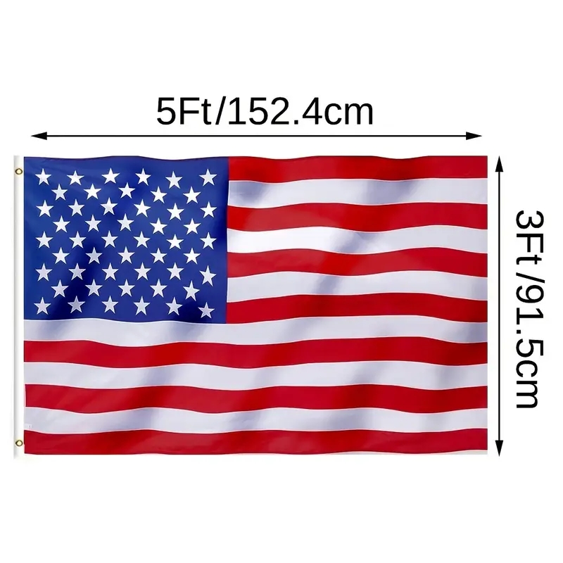 1pc Bandeira Americana dos EUA Cores Vivas e Resistente ao Desbotamento UV  Cabeçalho de Lona e Bandeiras dos EUA de Poliéster com Dupla Costura e