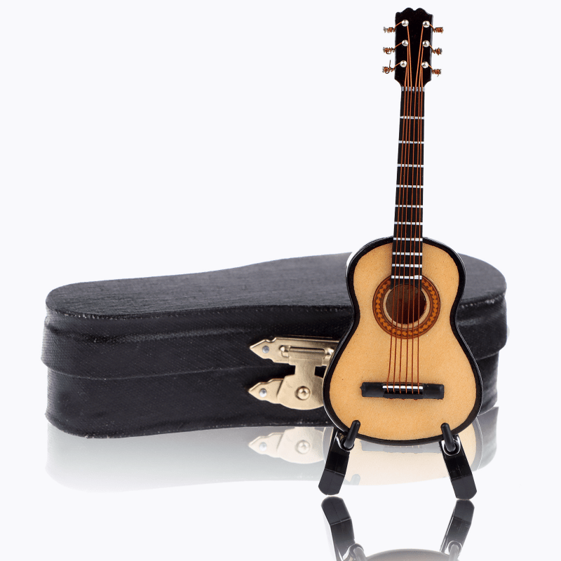 1pc guitare miniature en bois avec support et étui mini - Temu France
