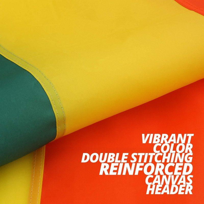 Regenbogen-Fahne 90x150 Cm – Sturmfest & Wetterbeständig – Mit Metallösen, Aus 100% Polyester – Knallige Farben
