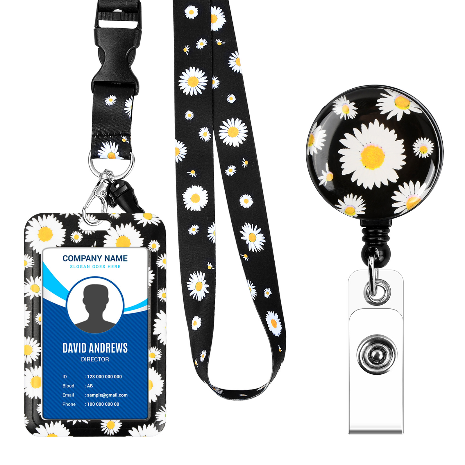 Personalised Retractable Lanyard Badge Holder Id Card Holder - Temu