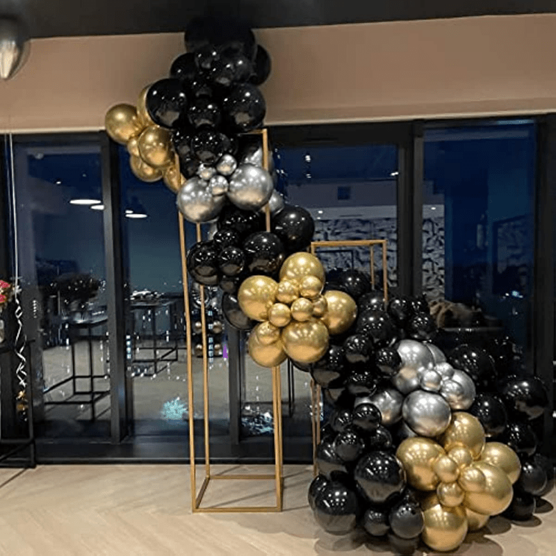 Kit De Guirnaldas De Globos Plateados Y Dorados Negros, Decoraciones Para  Fiesta De Cumpleaños, Graduación De Cumpleaños, Celebración De Año Nuevo De  13,44 €