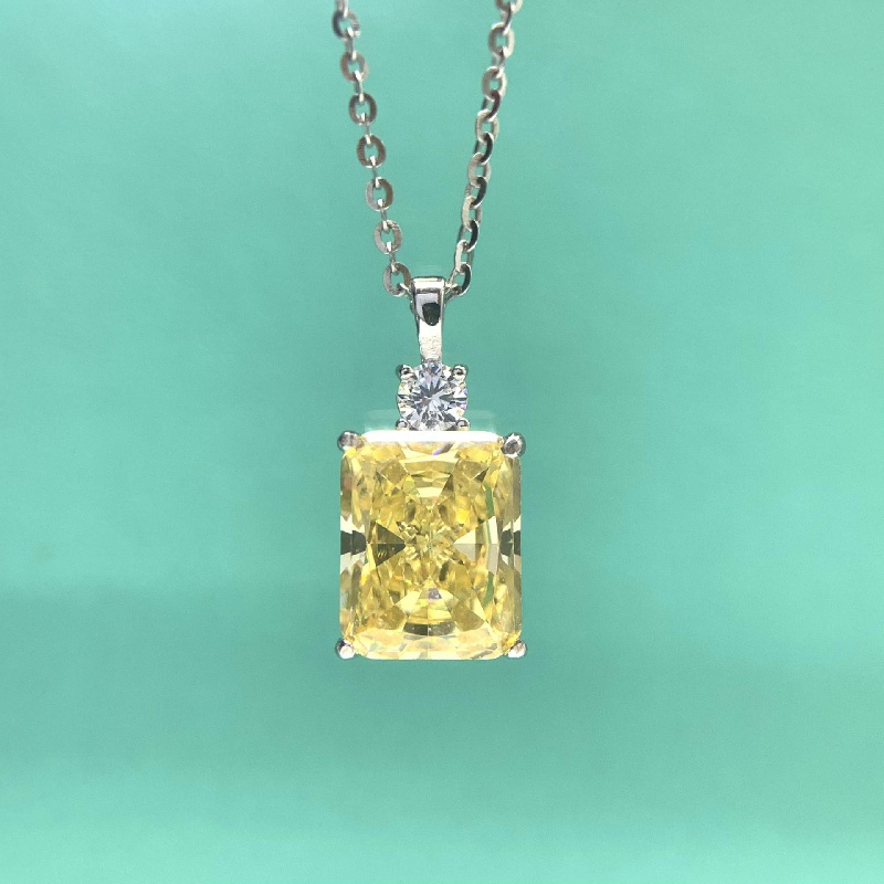 Women's Citrine Diamond Flower Necklace