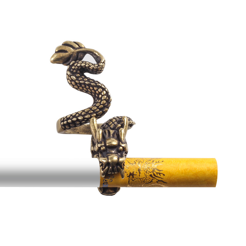 Creative Cigarette Holder Ring Vintage Dragon Shaped - Temu